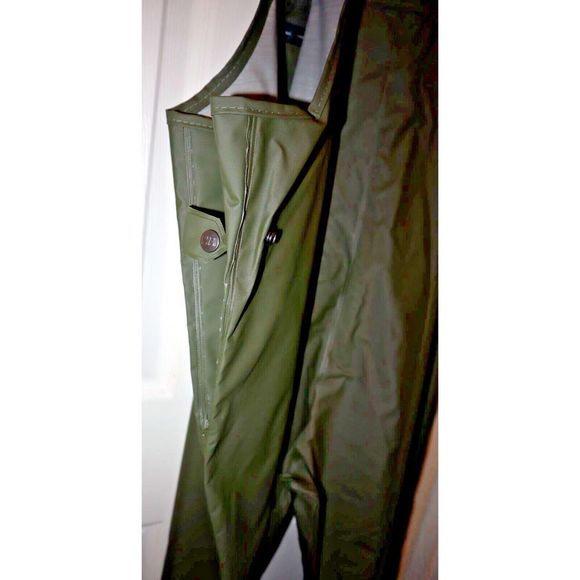 Helly Hansen 70529-480 Men's Sz L Army Green Pvc/Polyester Workwear Mandal Bib - Picture 9 of 9
